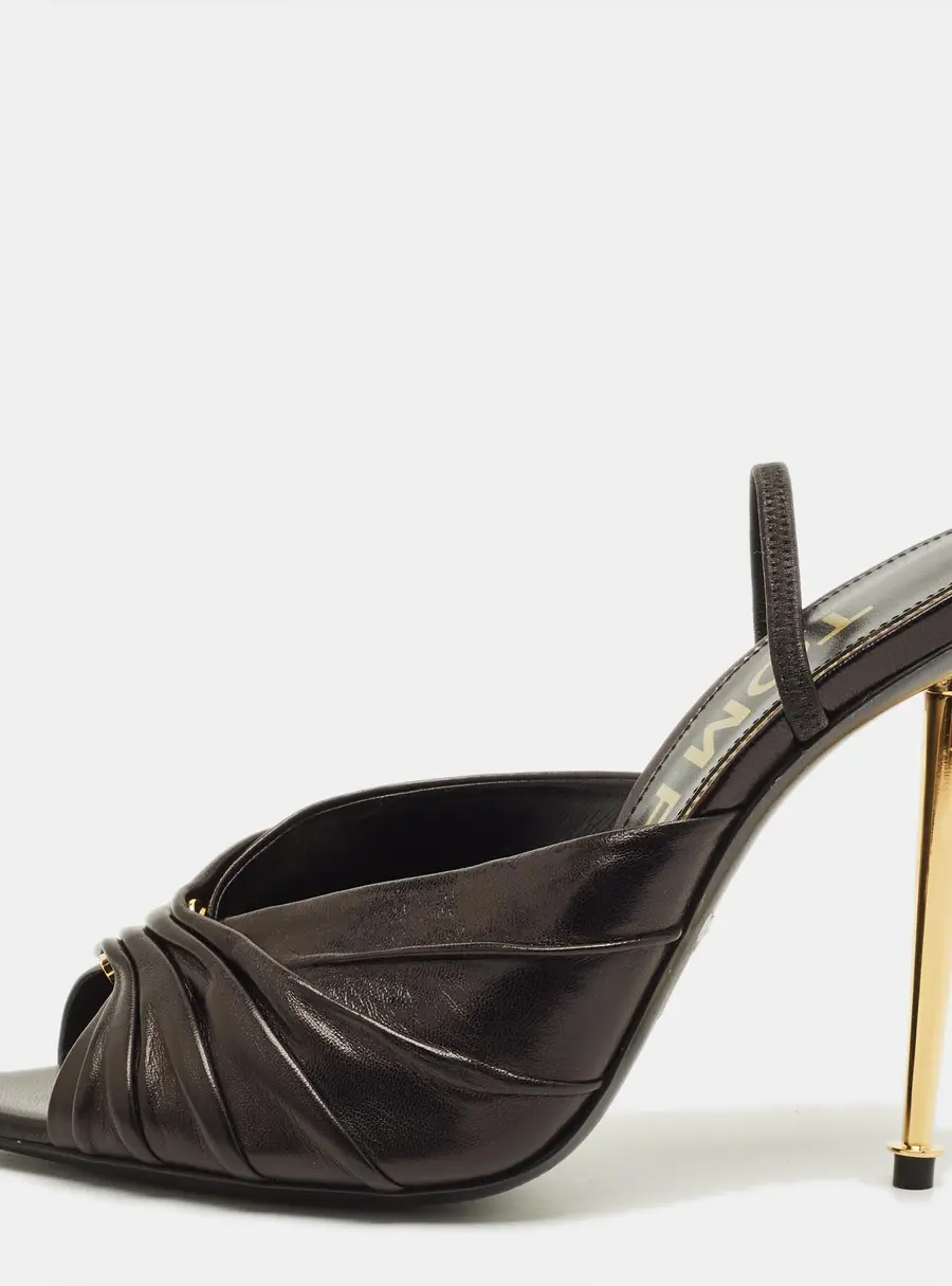 Tom Ford Size 36 Black Leather Ankle Strap Sandals