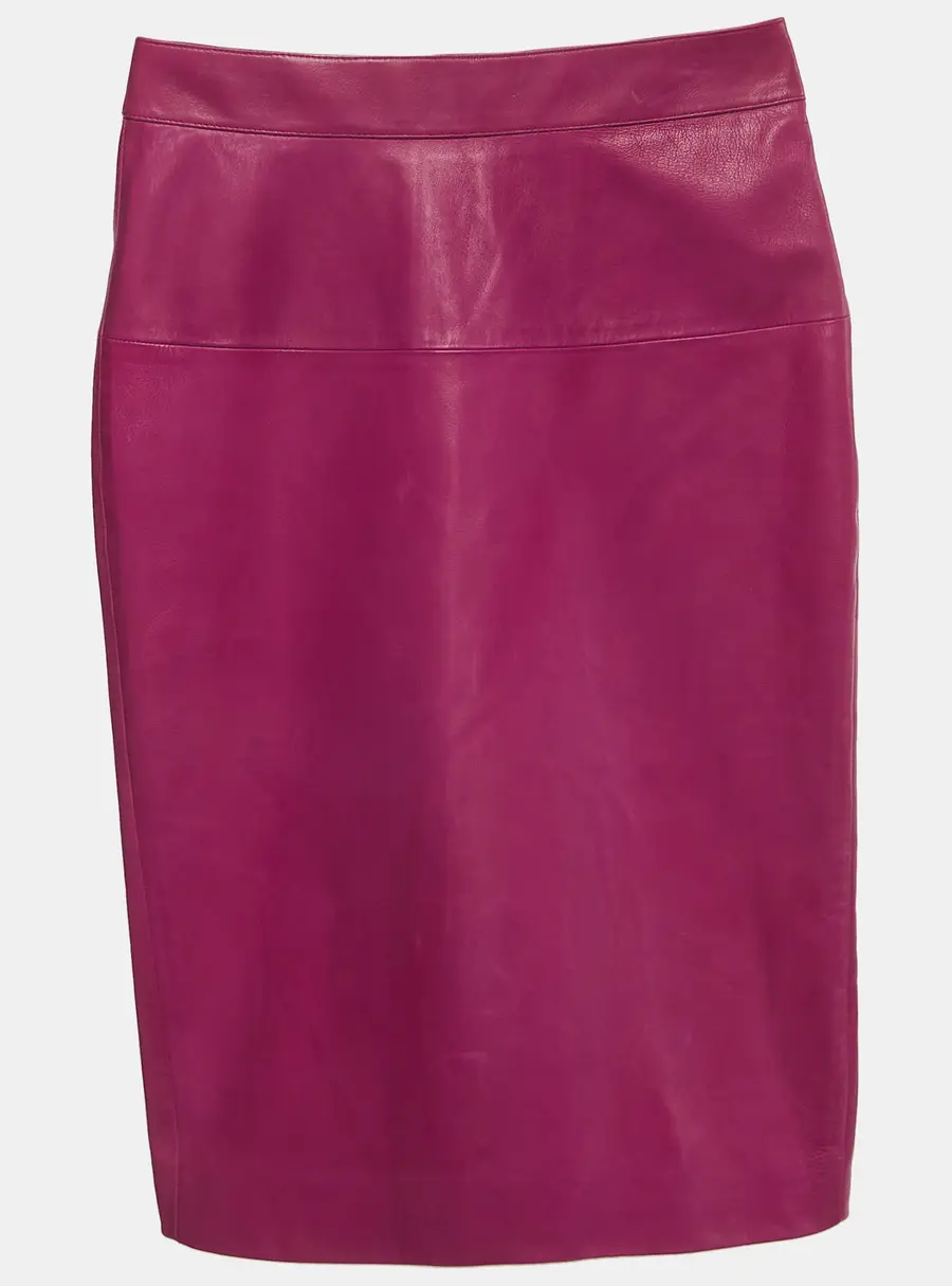 Tom Ford Magenta Leather Pencil Skirt XS