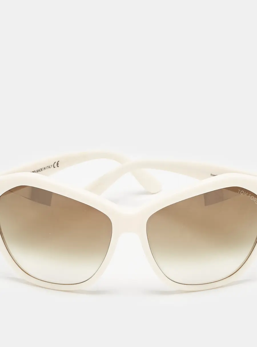 Tom Ford Ivory White/Brown Gradient TF317 Angelina Butterfly Sunglasses