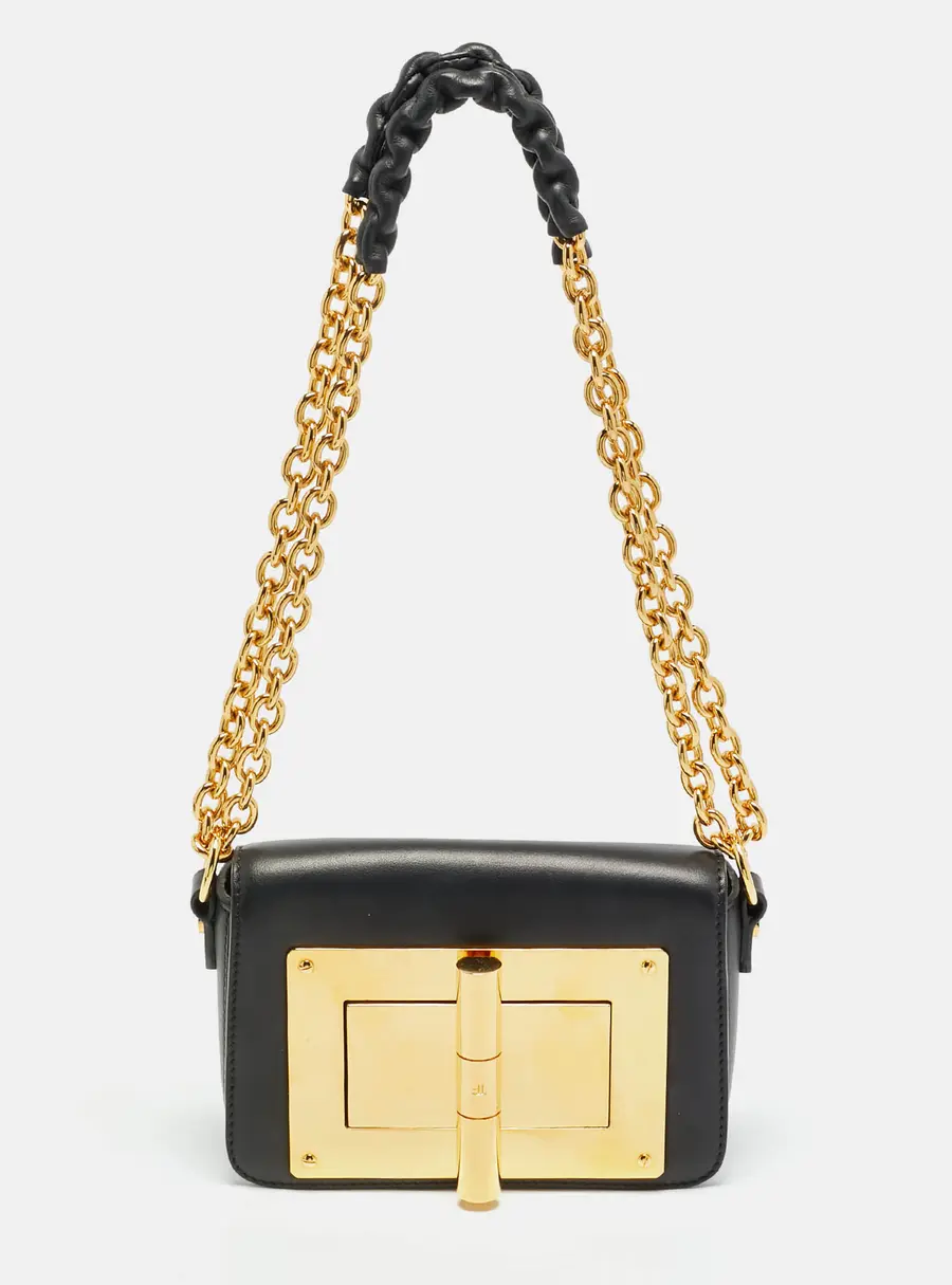 Tom Ford Natalia Mini Black Leather Shoulder Bag