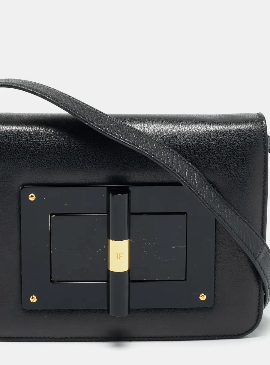 Tom Ford Natalia Small Black Leather Crossbody Bag