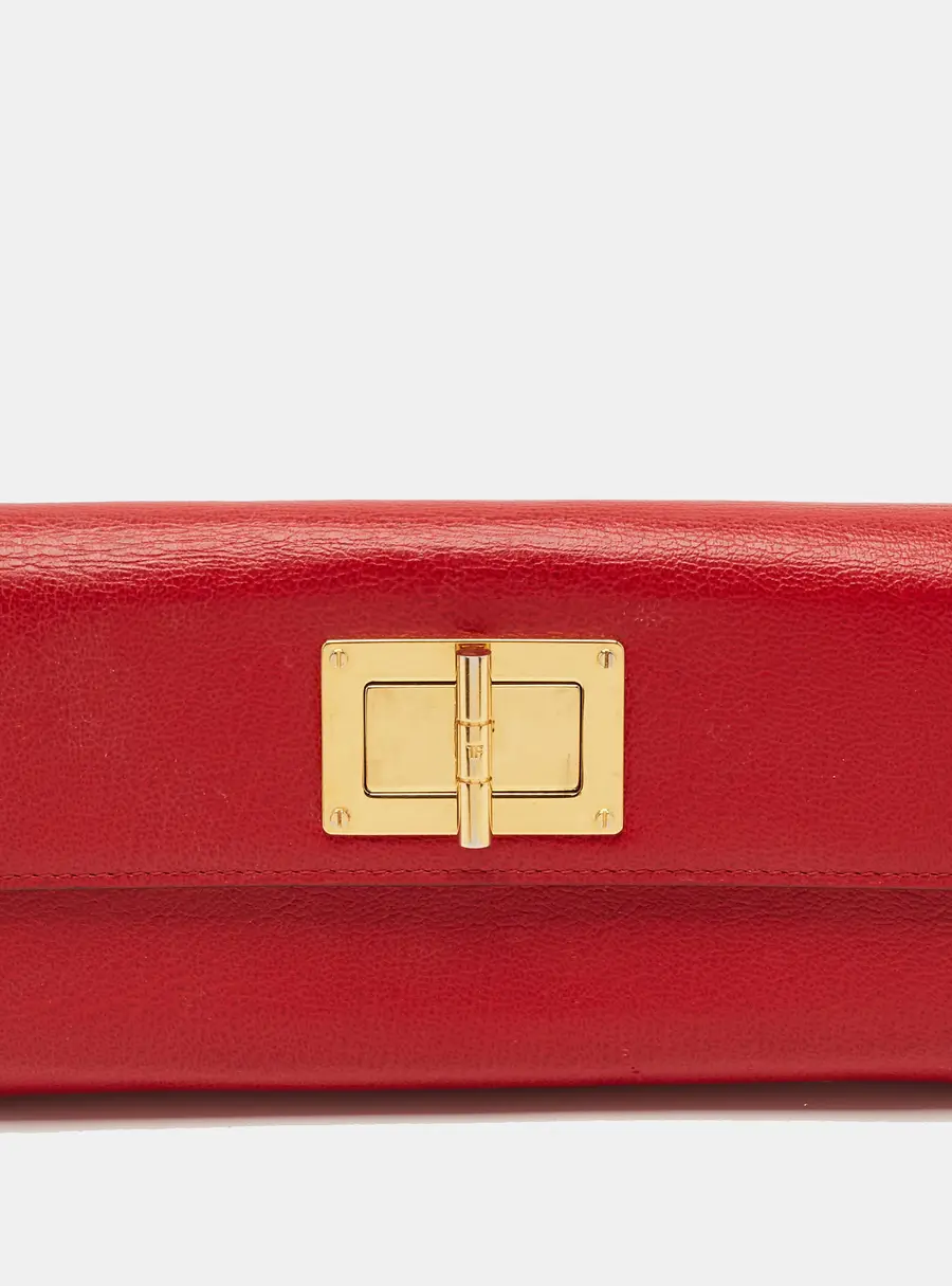 Tom Ford Natalia Red Leather Continental Wallet