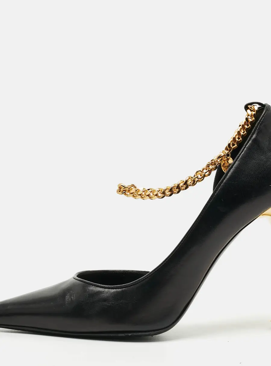 Tom Ford Size 38 Black Leather D'orsay Pumps
