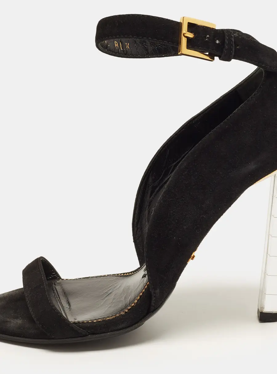 Tom Ford Size 36 Black Suede Ankle Strap Sandals