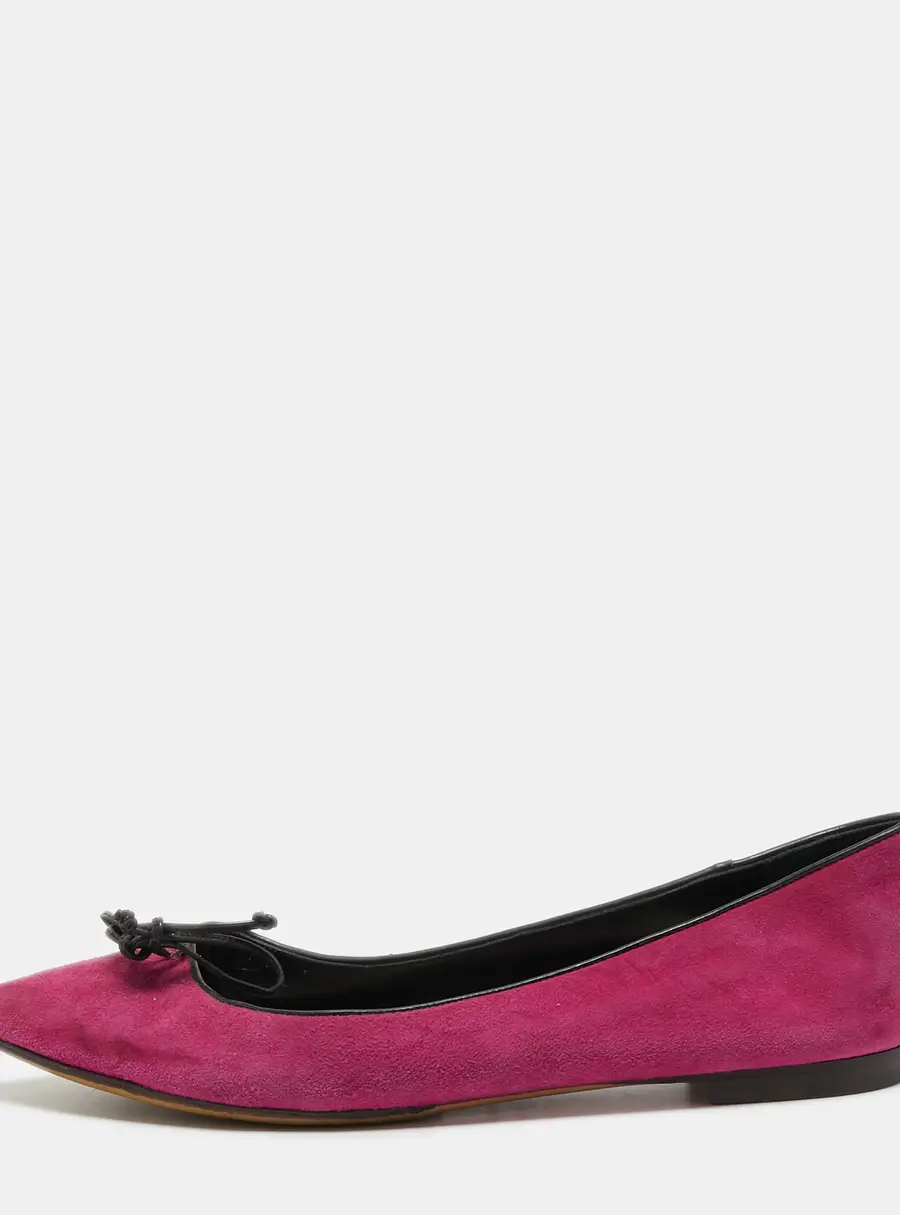 Tom Ford Pink/Black Suede and Leather Ballet Flats Size 37.5