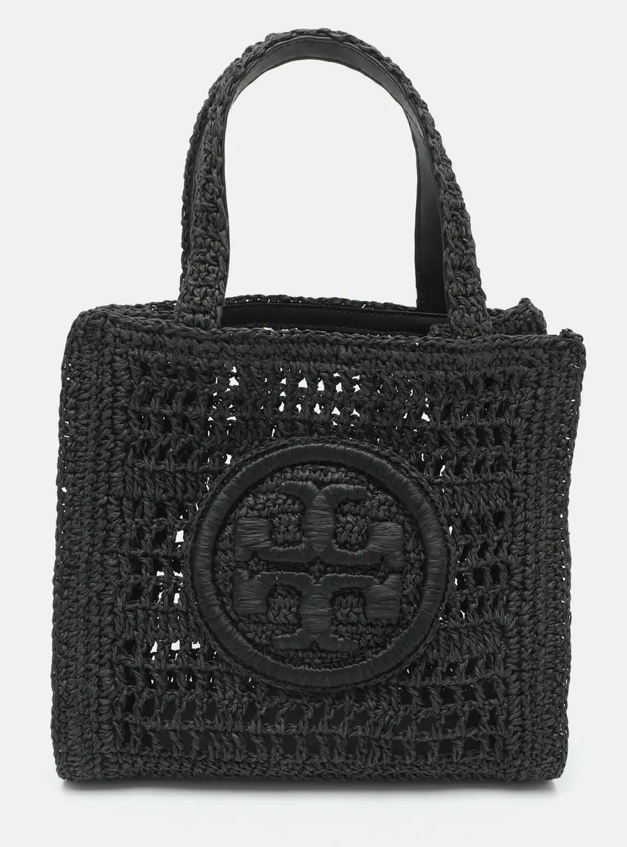 Tory Burch Ella XS Black Crochet Tote