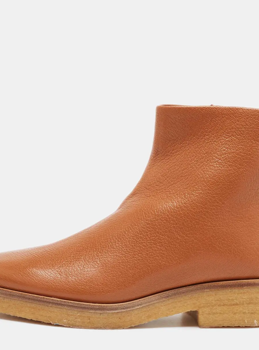 Tory Burch Size 37 Brown Leather Ankle Length Boots