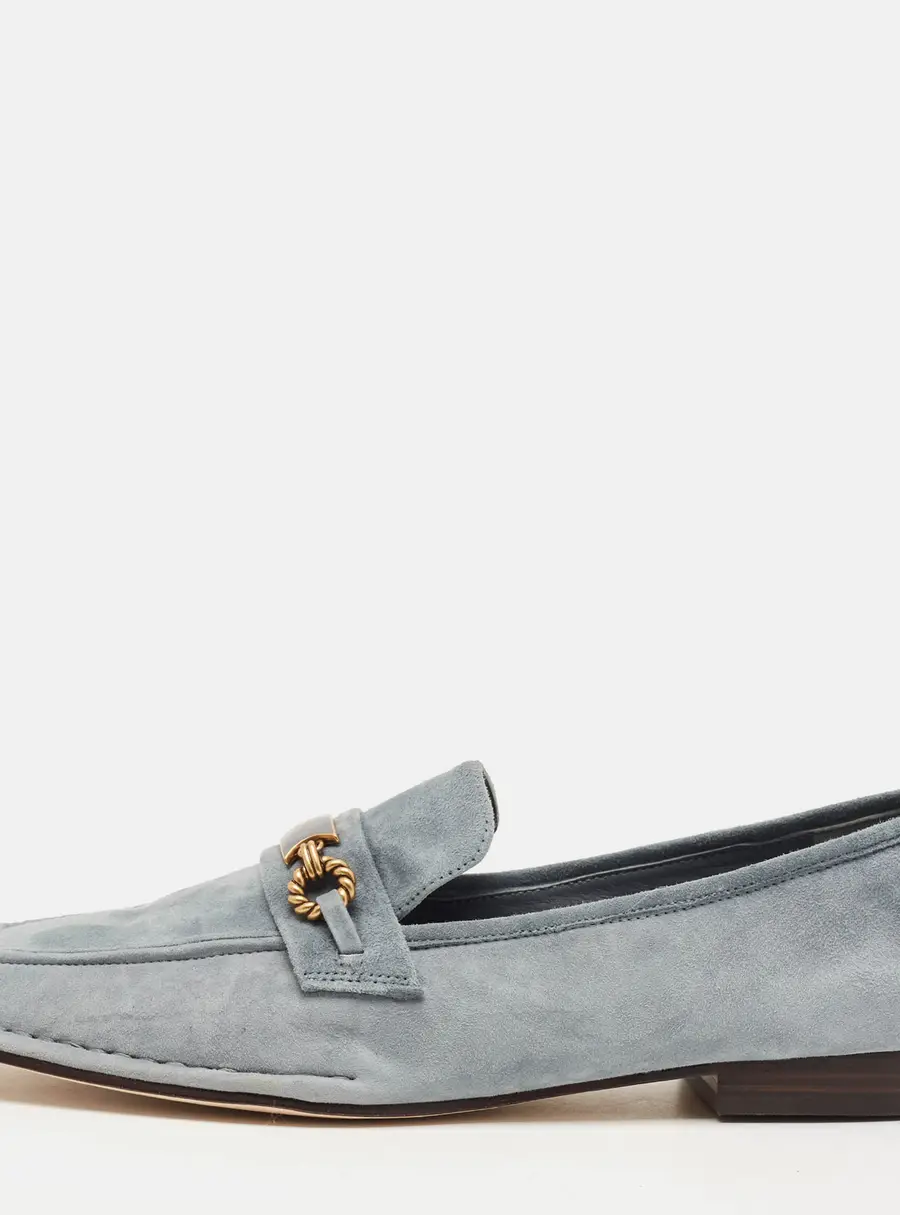 Tory Burch Perrine Size 41 Light Blue Suede Slip On Loafers