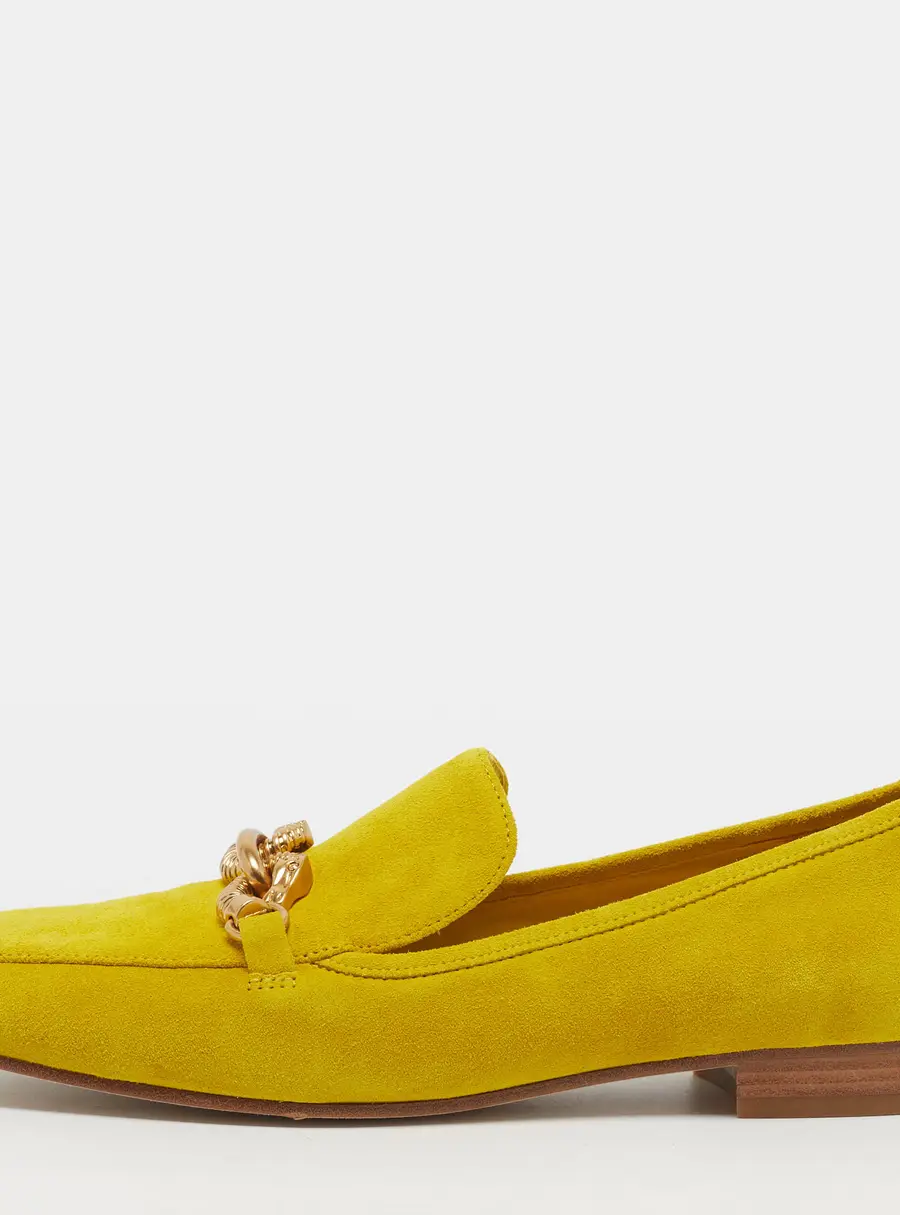 Tory Burch Jessa Size 38.5 Yellow Suede Loafers