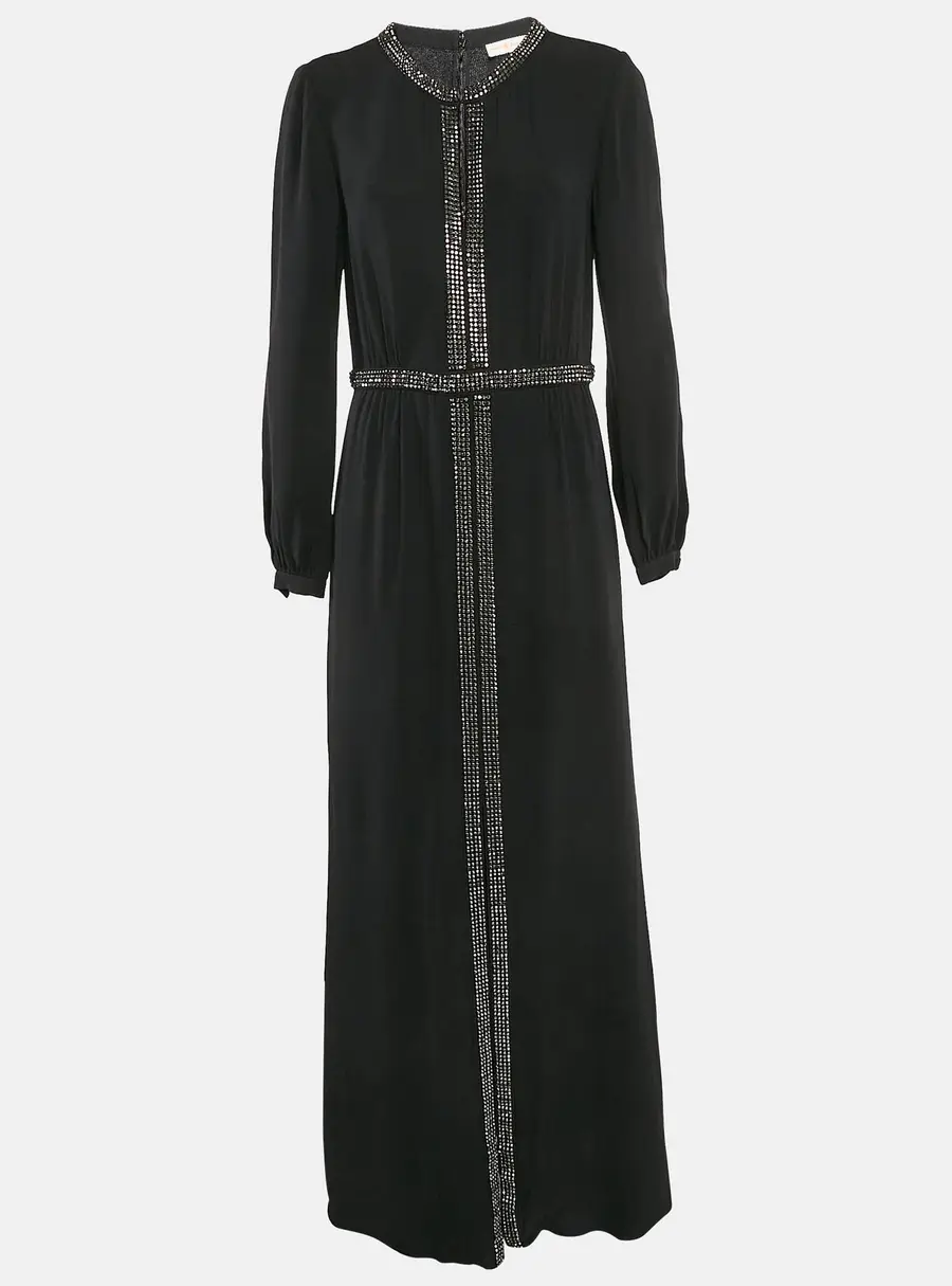 Tory Burch Black Studded Silk Maxi Dress M