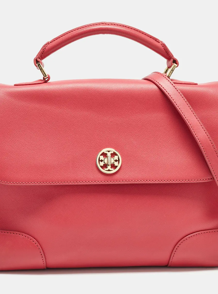 Tory Burch Pink Leather Robinson Top Handle Bag