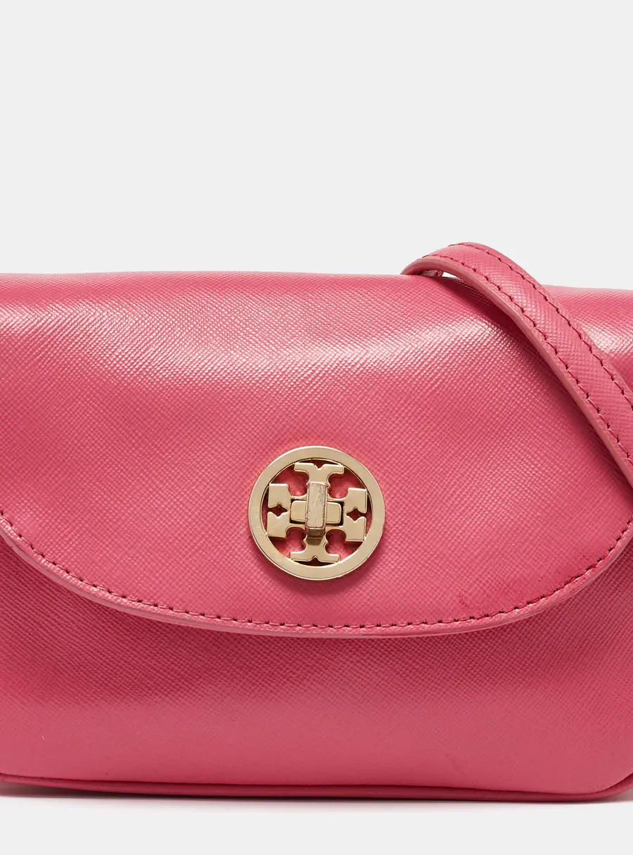 Tory Burch Robinson Pink Leather Crossbody Bags