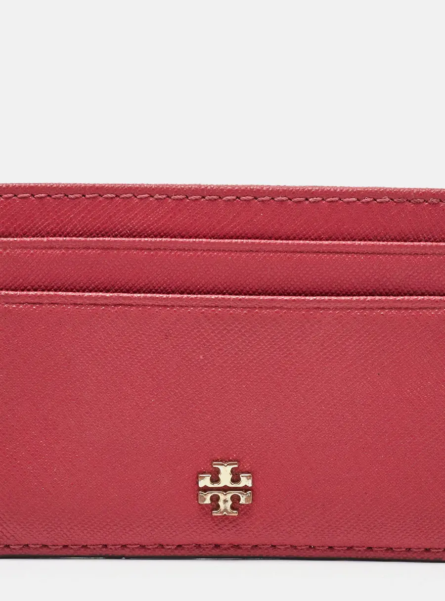 Tory Burch Pink Leather and Leather Card Holder