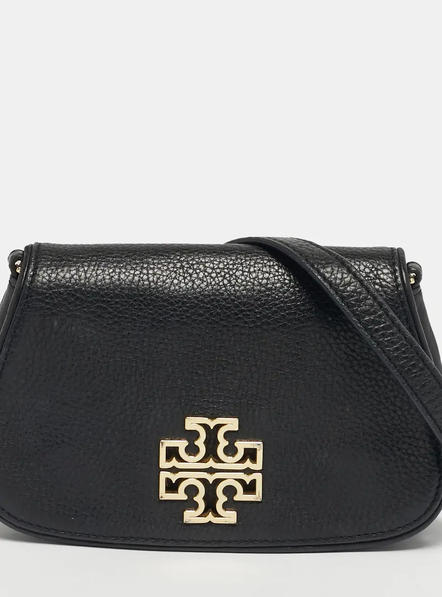 Tory Burch Britten Mini Black Leather Crossbody Bag