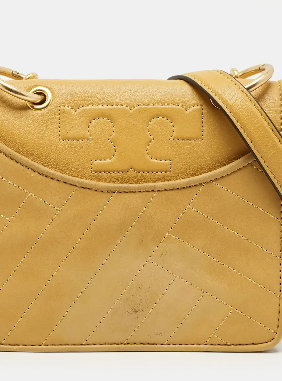 Tory Burch Alexa Mini Mustard Leather Shoulder Bag