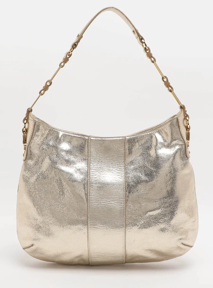 Tory Burch Gold Leather Hobo