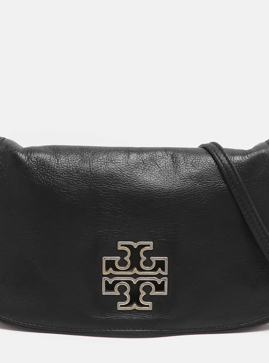 Tory Burch Britten Black Leather Shoulder Bag