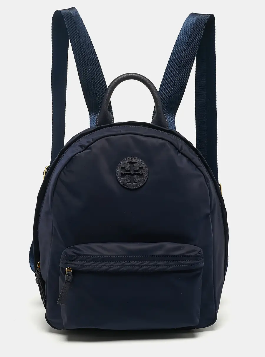 Tory Burch Ella Navy Blue Nylon Backpack