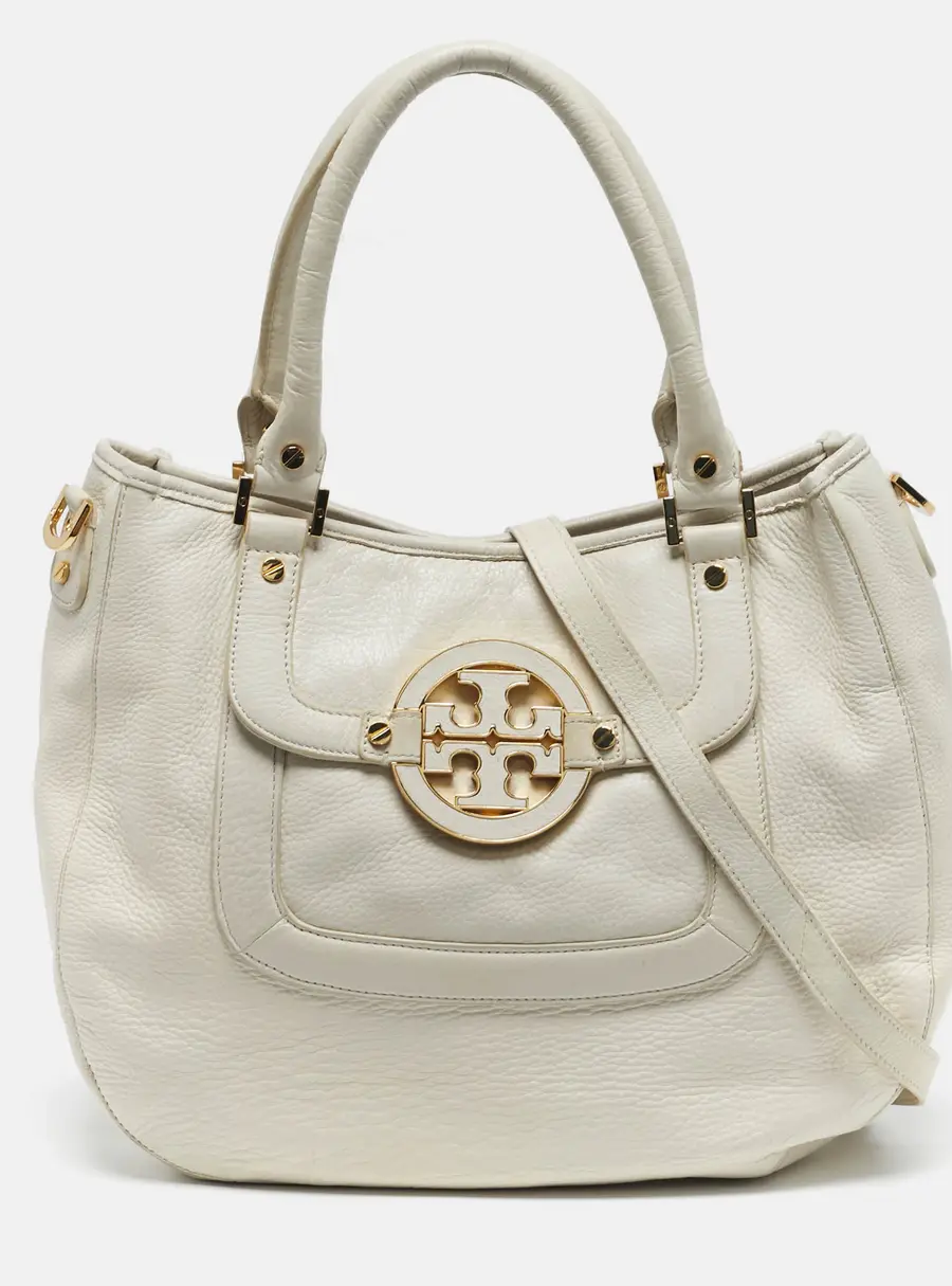 Tory Burch Amanda Off White Leather Tote