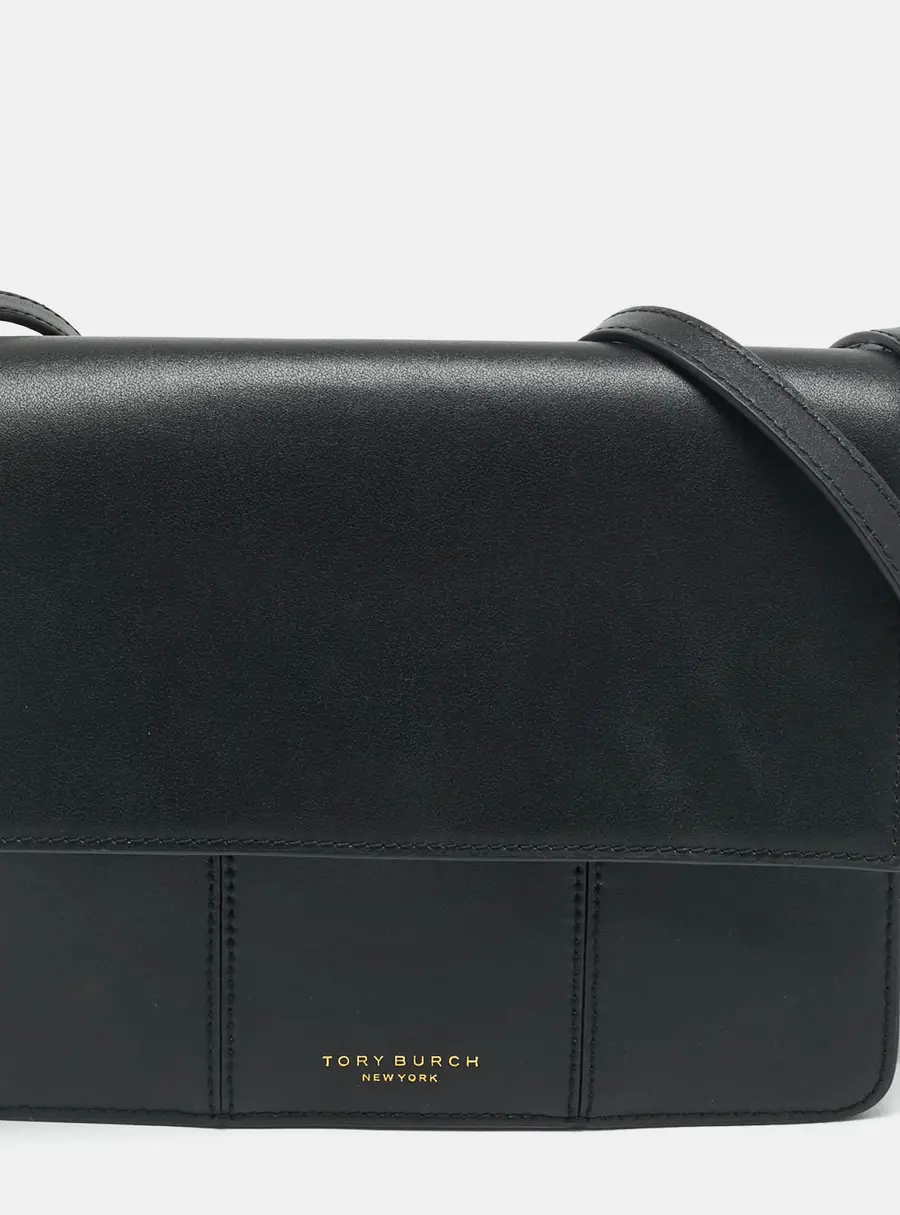 Tory Burch Block T Black Leather Shoulder Bag