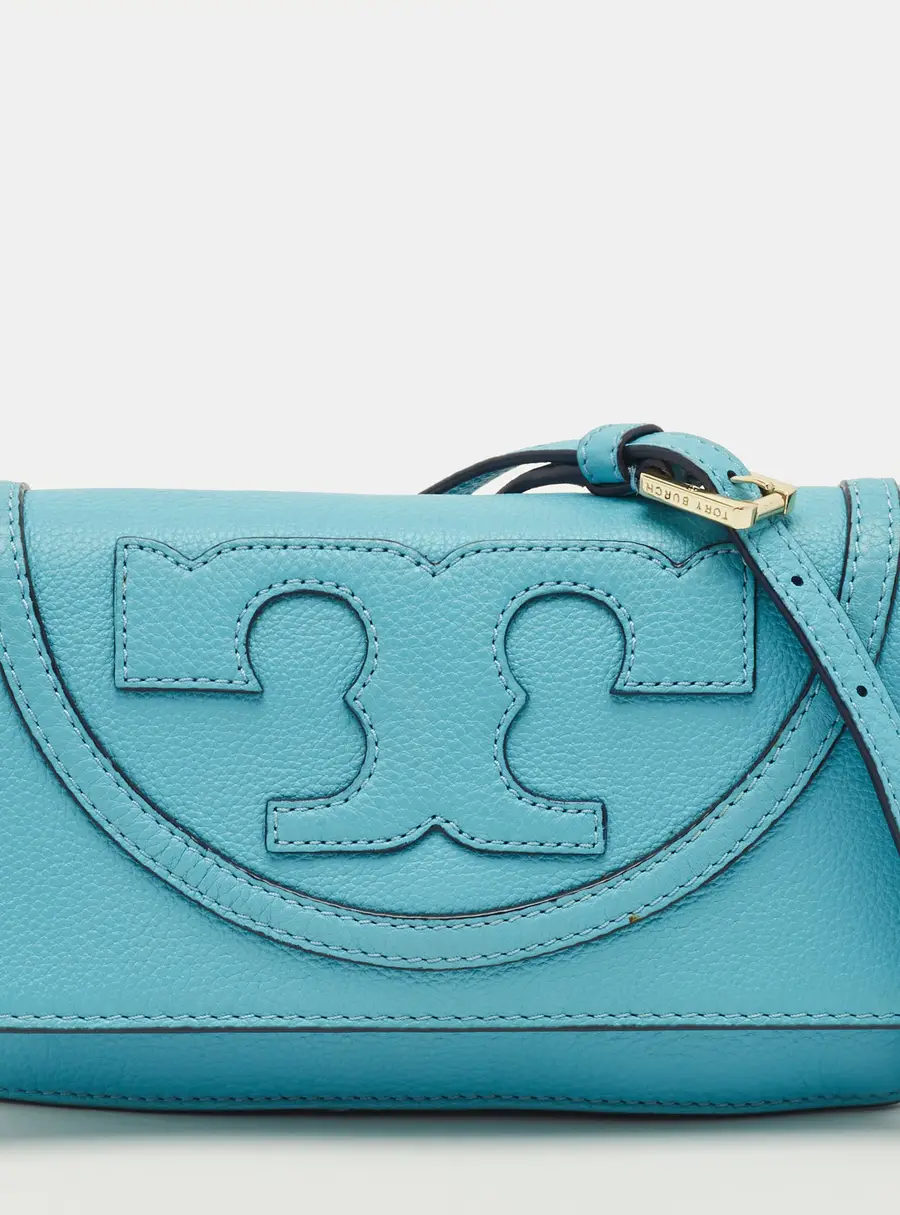 Tory Burch All T Combo Juniper Blue Leather Crossbody Bag