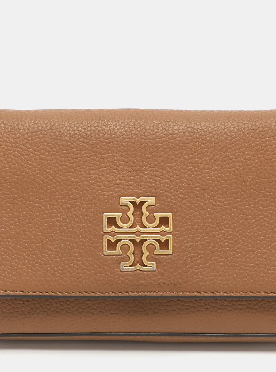 Tory Burch Britten Combo Brown Leather Crossbody Bag