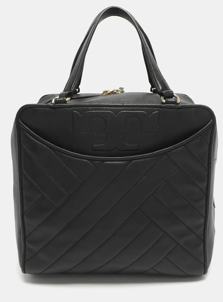 Tory Burch Alexa Black Leather Satchel