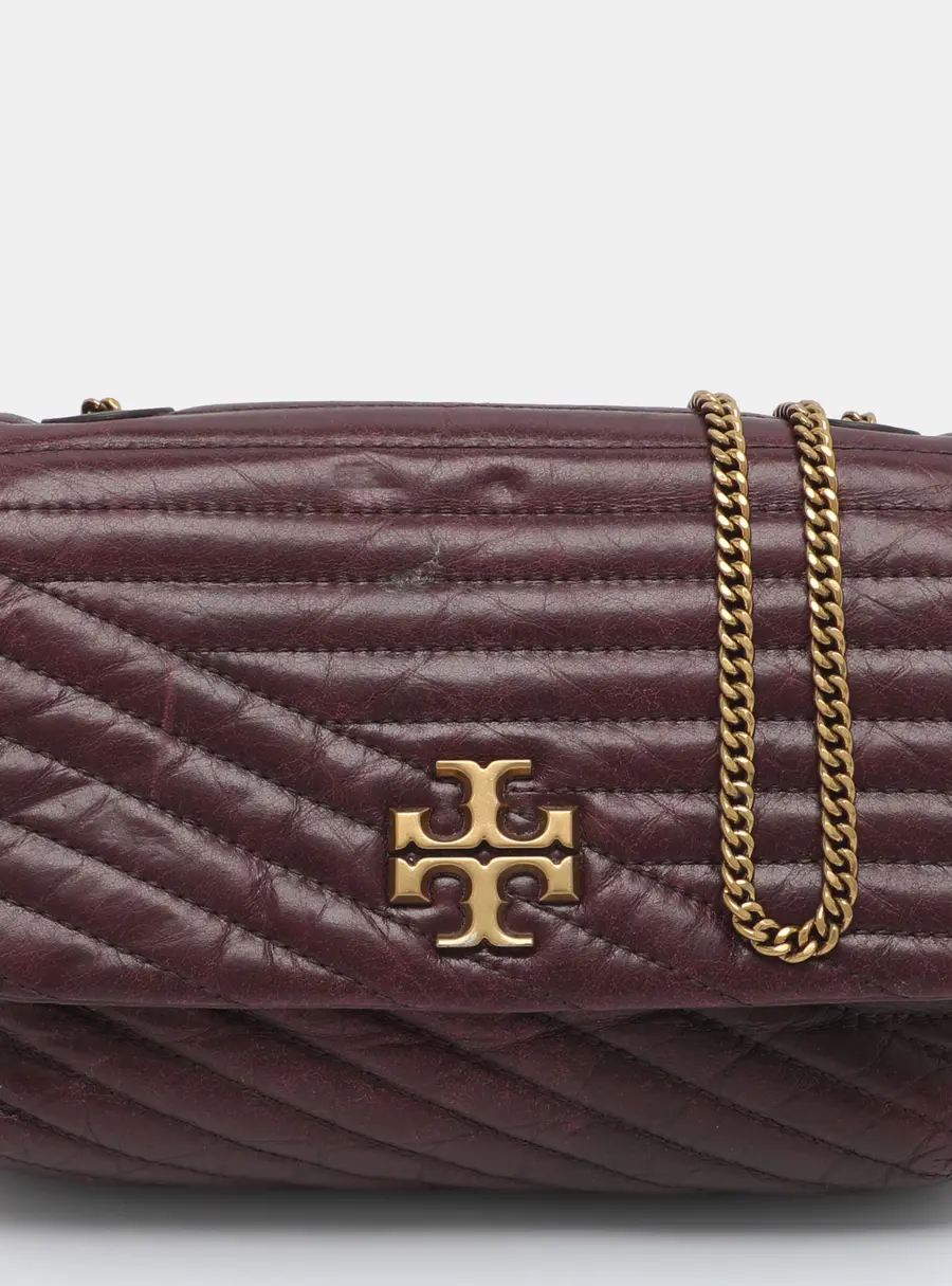 Tory Burch Kira Burgundy Leather Crossbody Bag