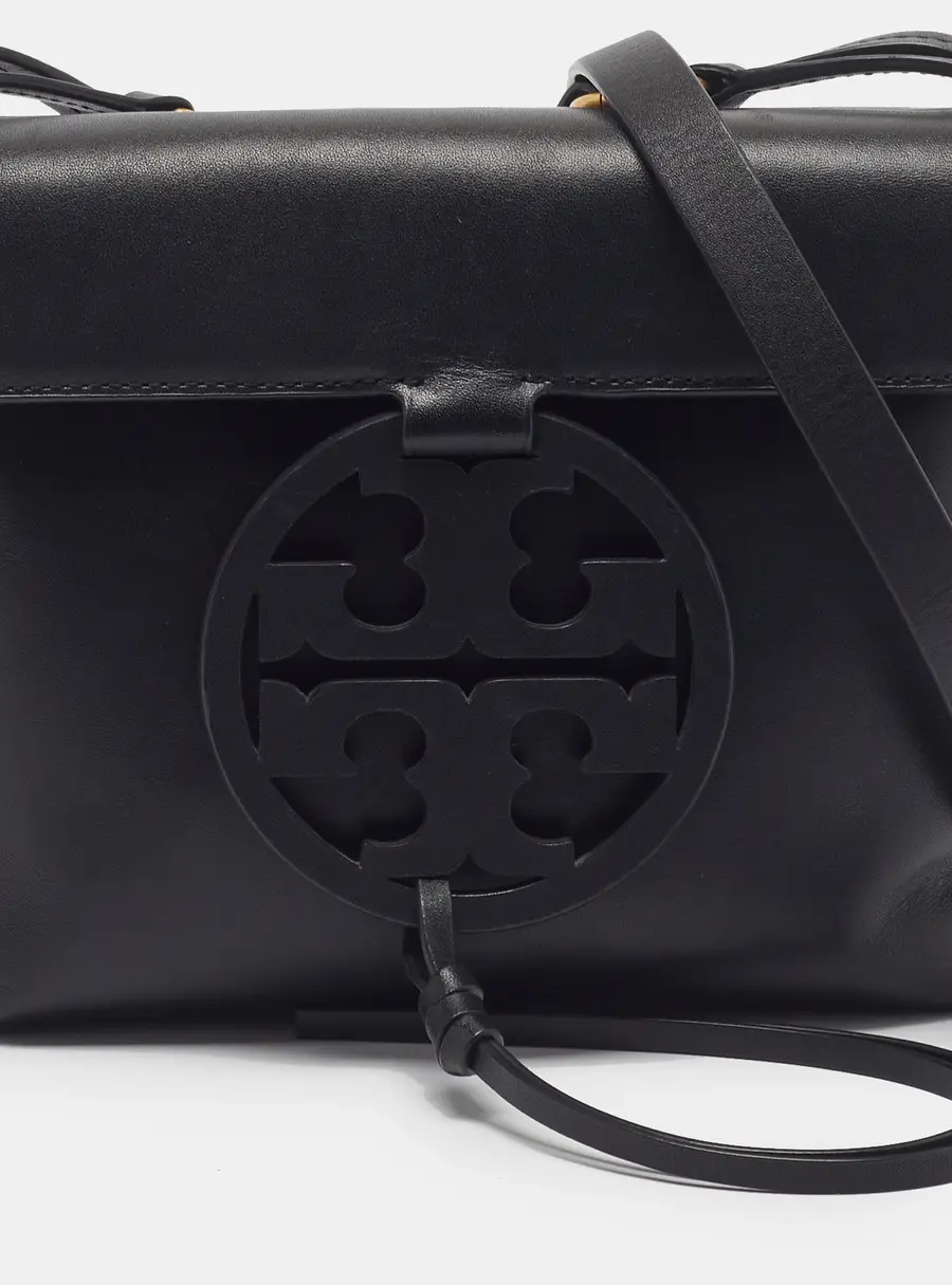 Tory Burch Miller Flap Black Leather Crossbody Bag