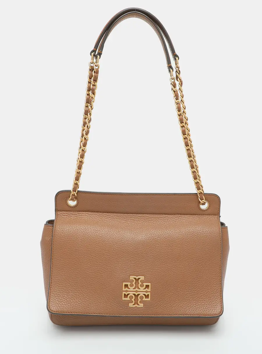 Tory Burch Britten Brown Leather Shoulder Bag