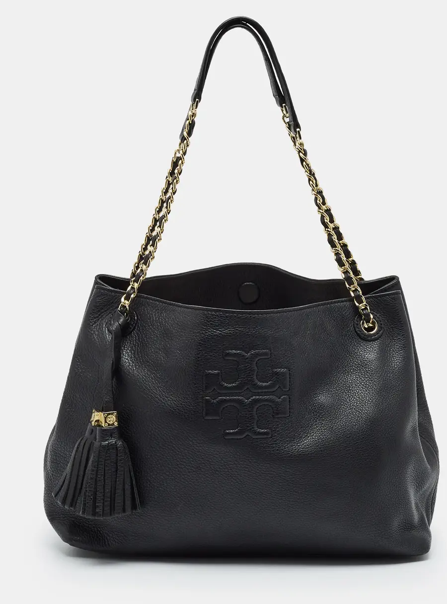 Tory Burch Thea Black Leather Convertible Tote
