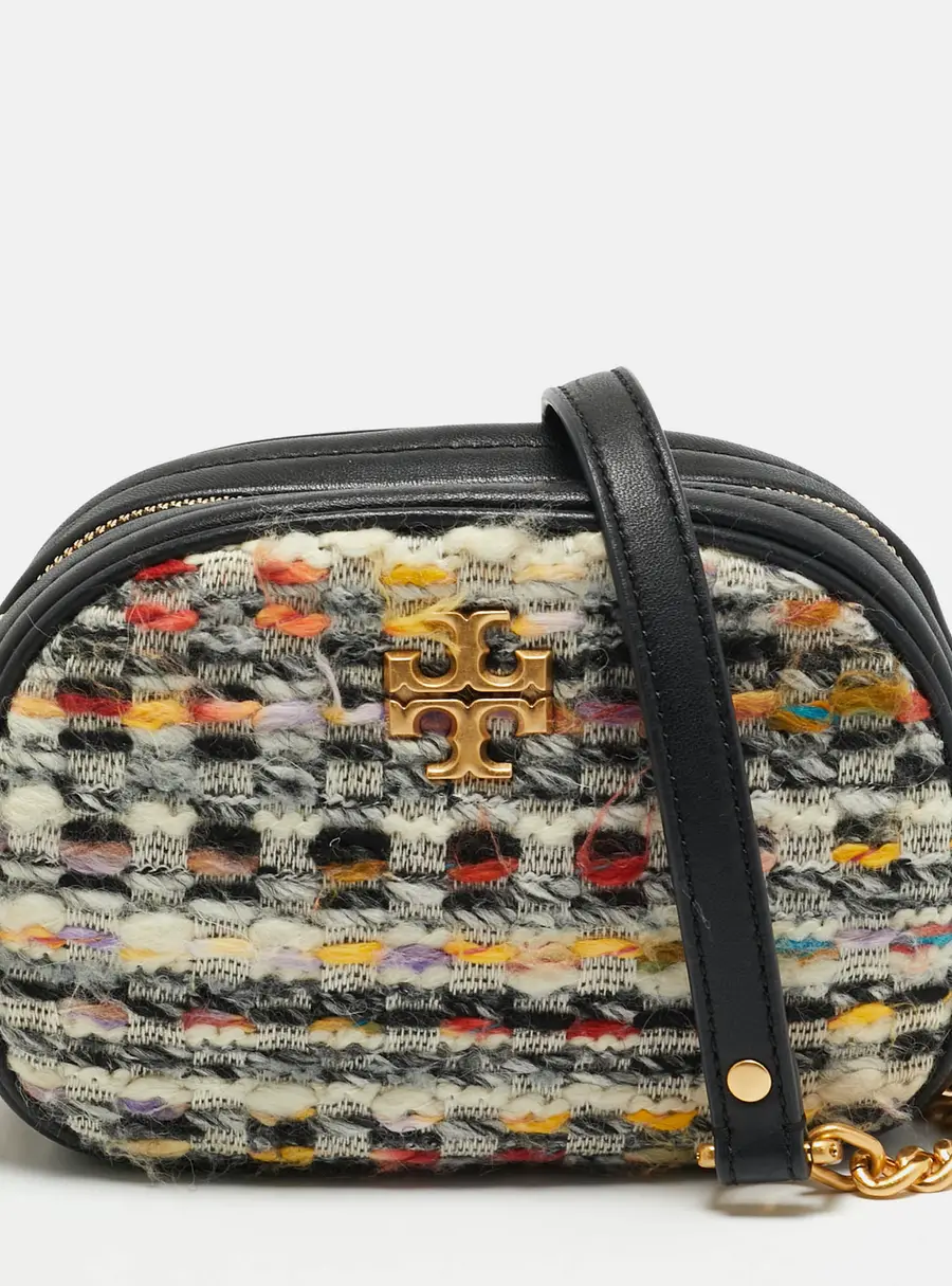 Tory Burch Kira Small Multicolor Tweed and Leather Camera Bag