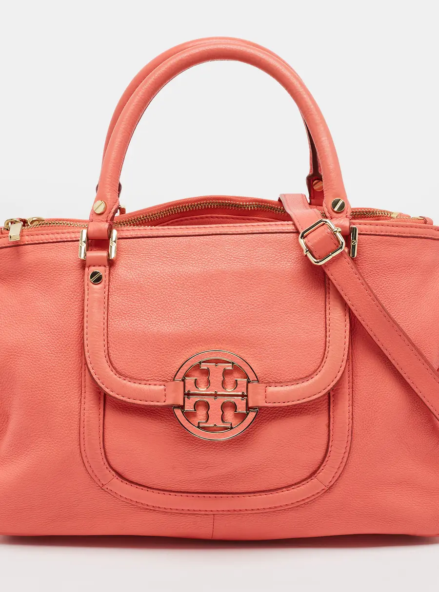 Tory Burch Amanda Coral Pink Leather Tote