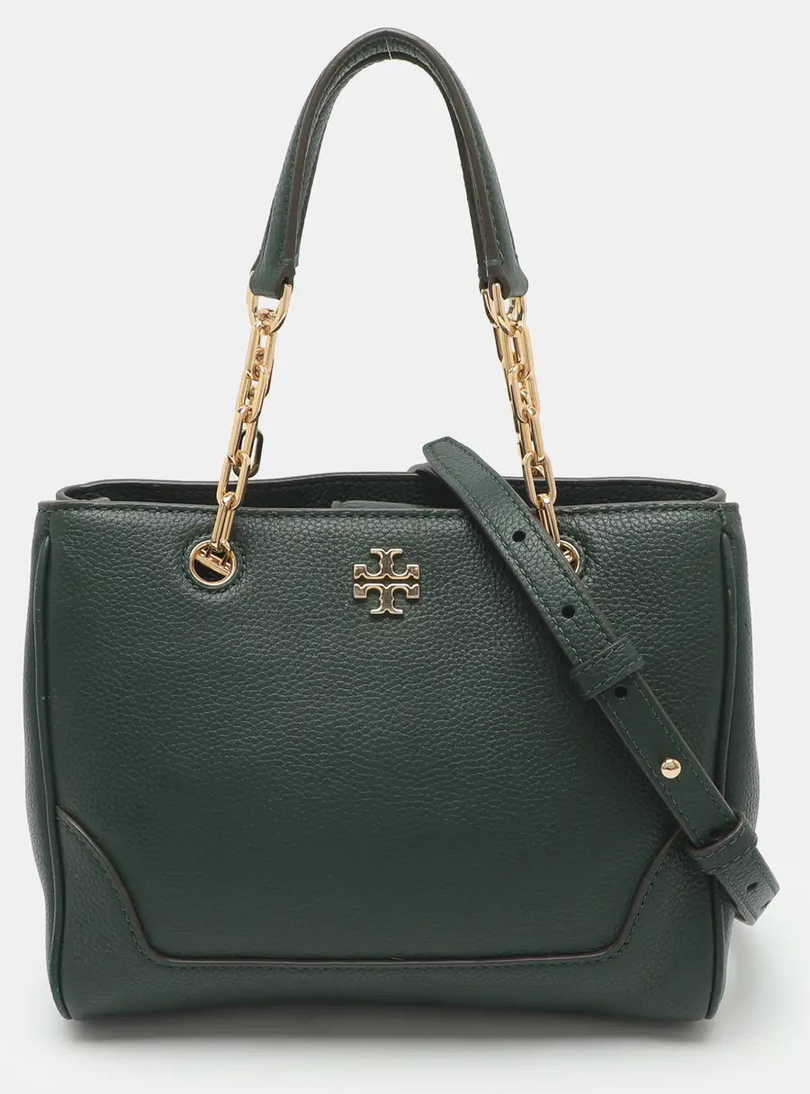 Tory Burch Marsden Small Green Leather Tote