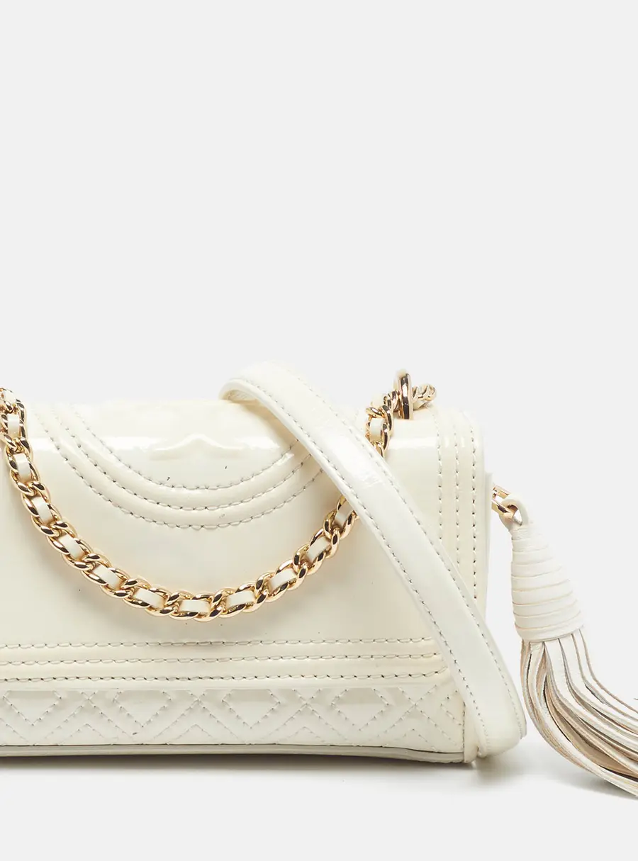 Tory Burch Fleming Micro Quilted Patent Leather Crossbody Bag