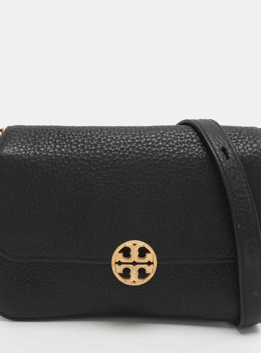 Tory Burch Chelsea Black Leather Shoulder Bag