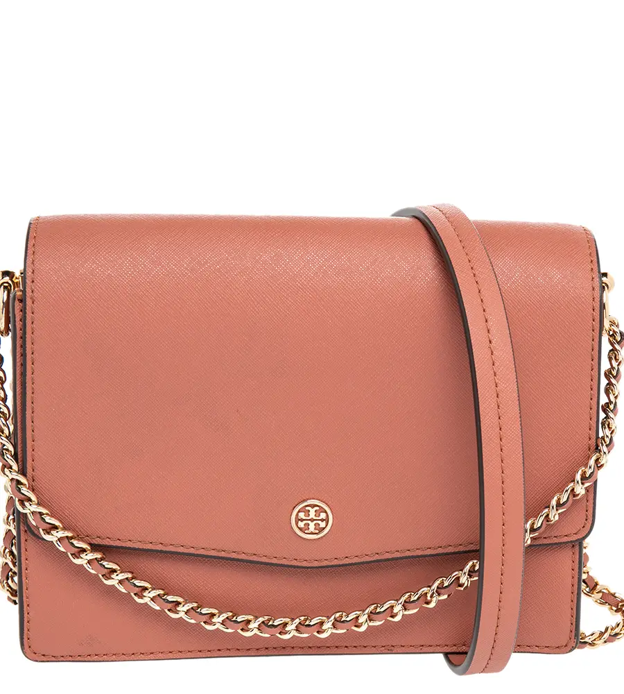 Tory Burch Robinson Brown Leather Shoulder Bags