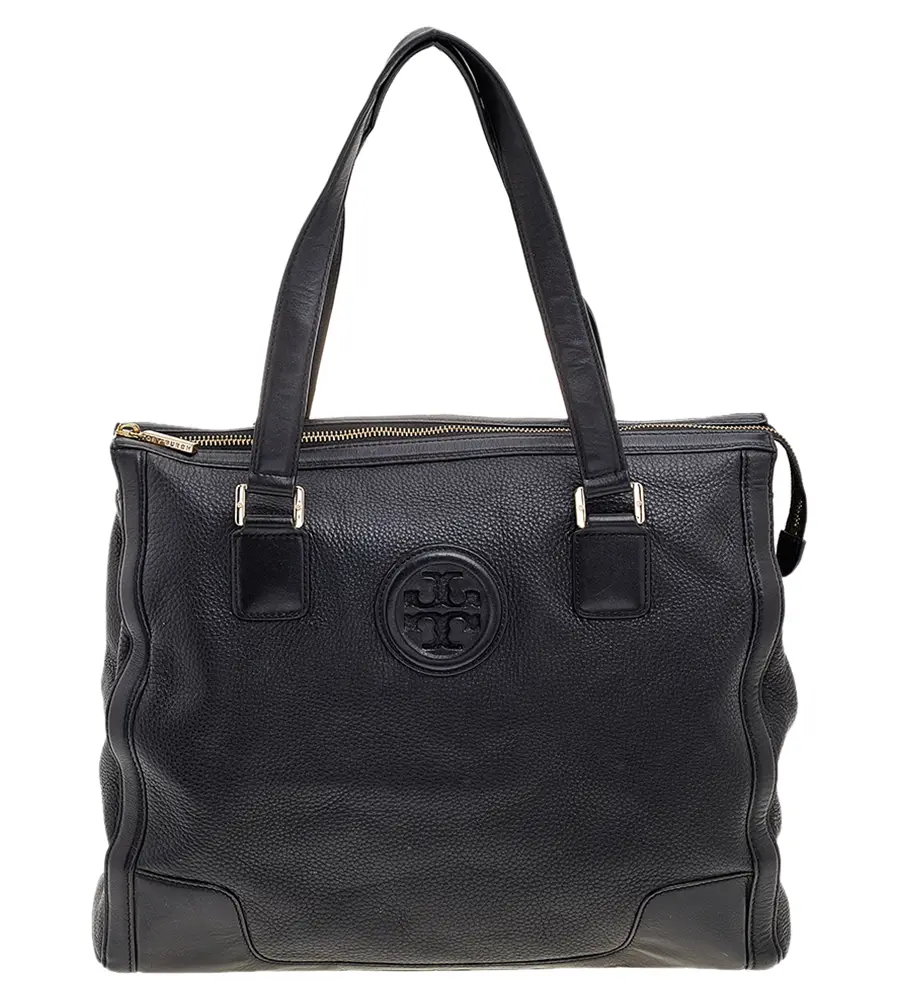 Tory Burch Robinson Black Leather Tote Bag