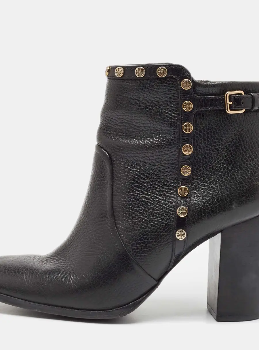 Tory Burch Black Leather Mae Ankle Booties Size 40.5