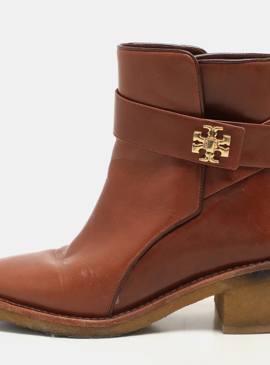 Tory Burch Tan Leather Ankle Length Boots Size 35.5