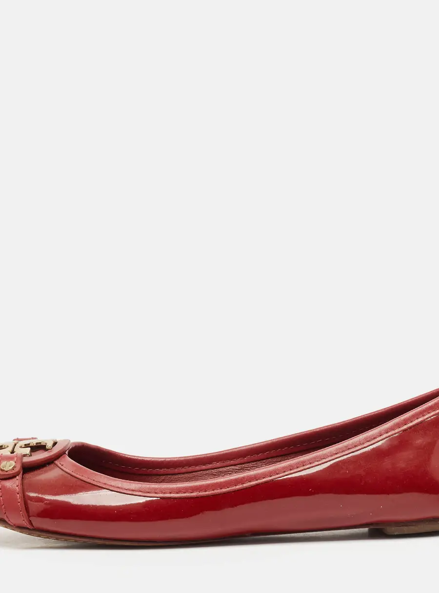 Tory Burch Red Patent Leather Aaden Ballet Flats Size 39