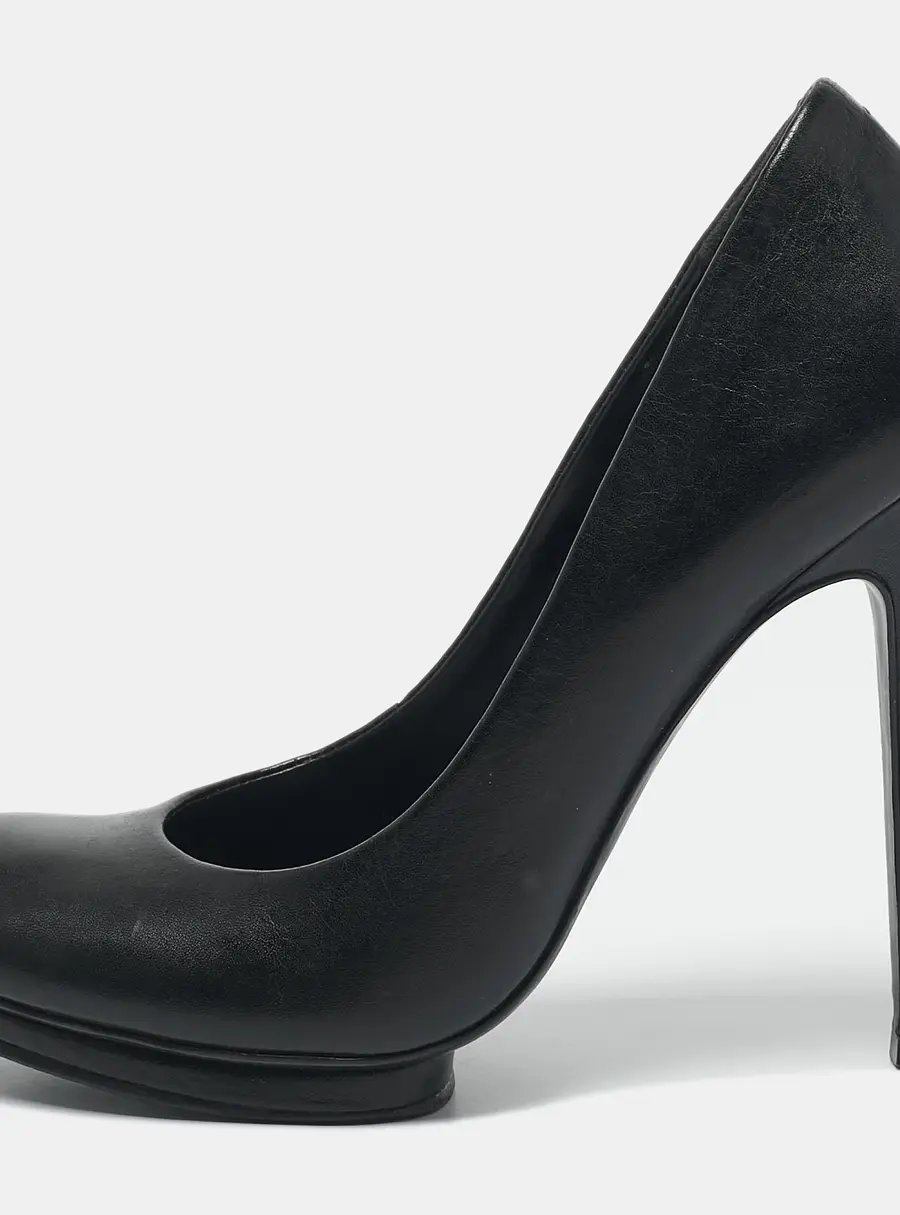 Tory Burch Black Leather Platform Pumps Size 38