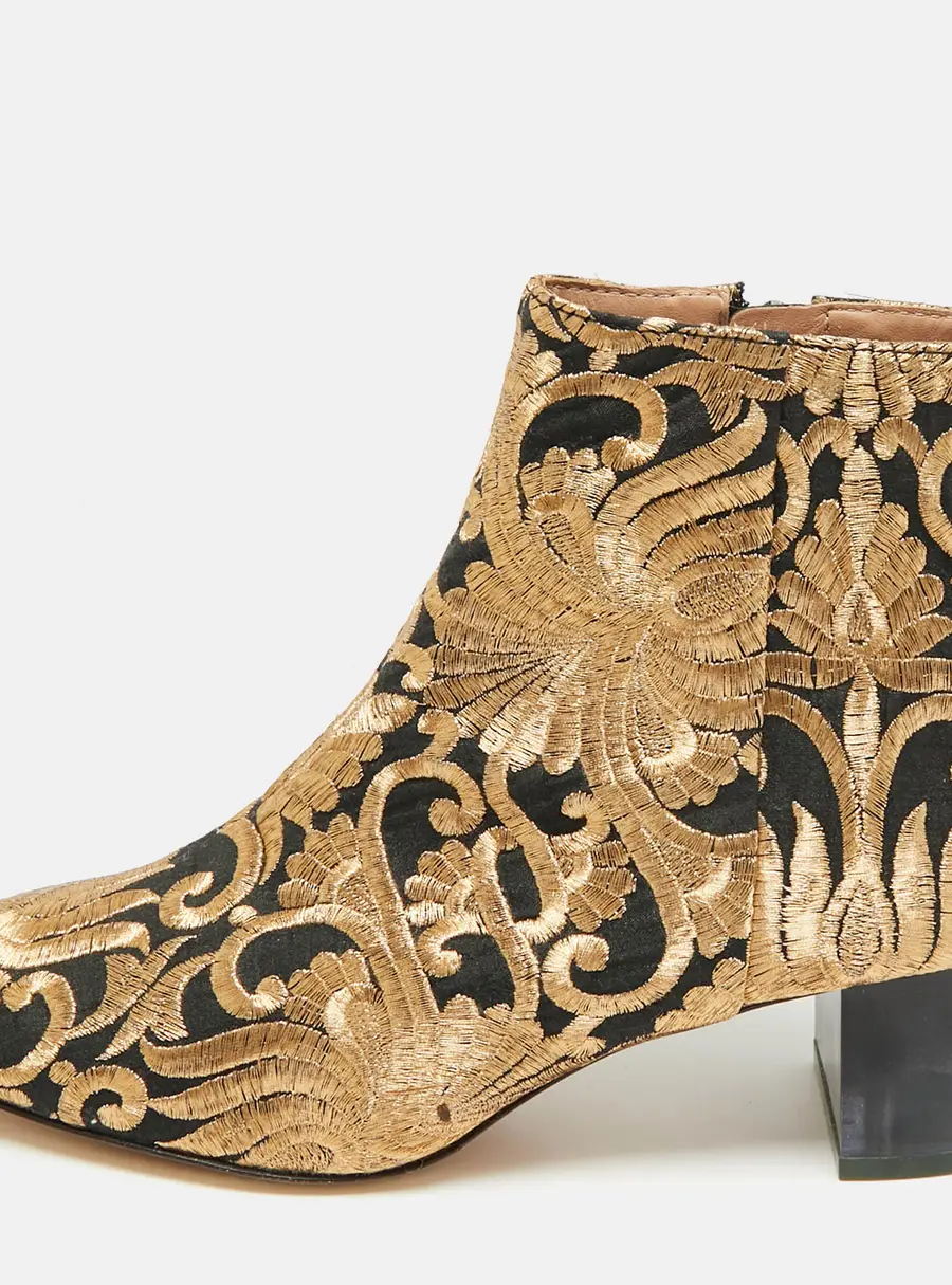 Tory Burch Gigi Size 36 Brown Brocade Fabric Ankle Length Boots