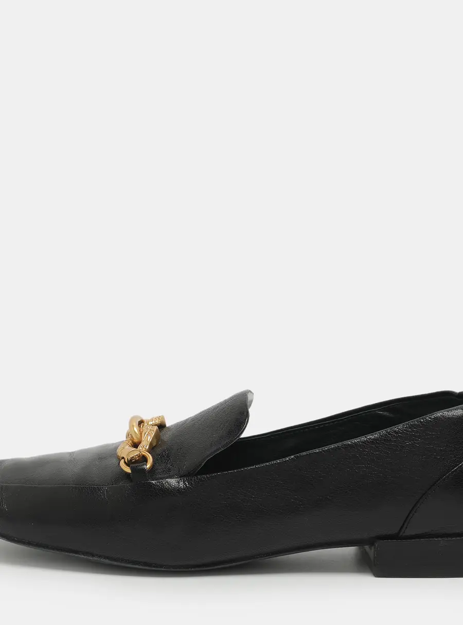 Tory Burch Jessa Size 38.5 Black Leather Loafers
