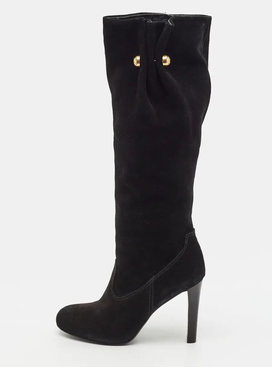 Tory Burch Size 37.5 Black Suede Knee Length Boots