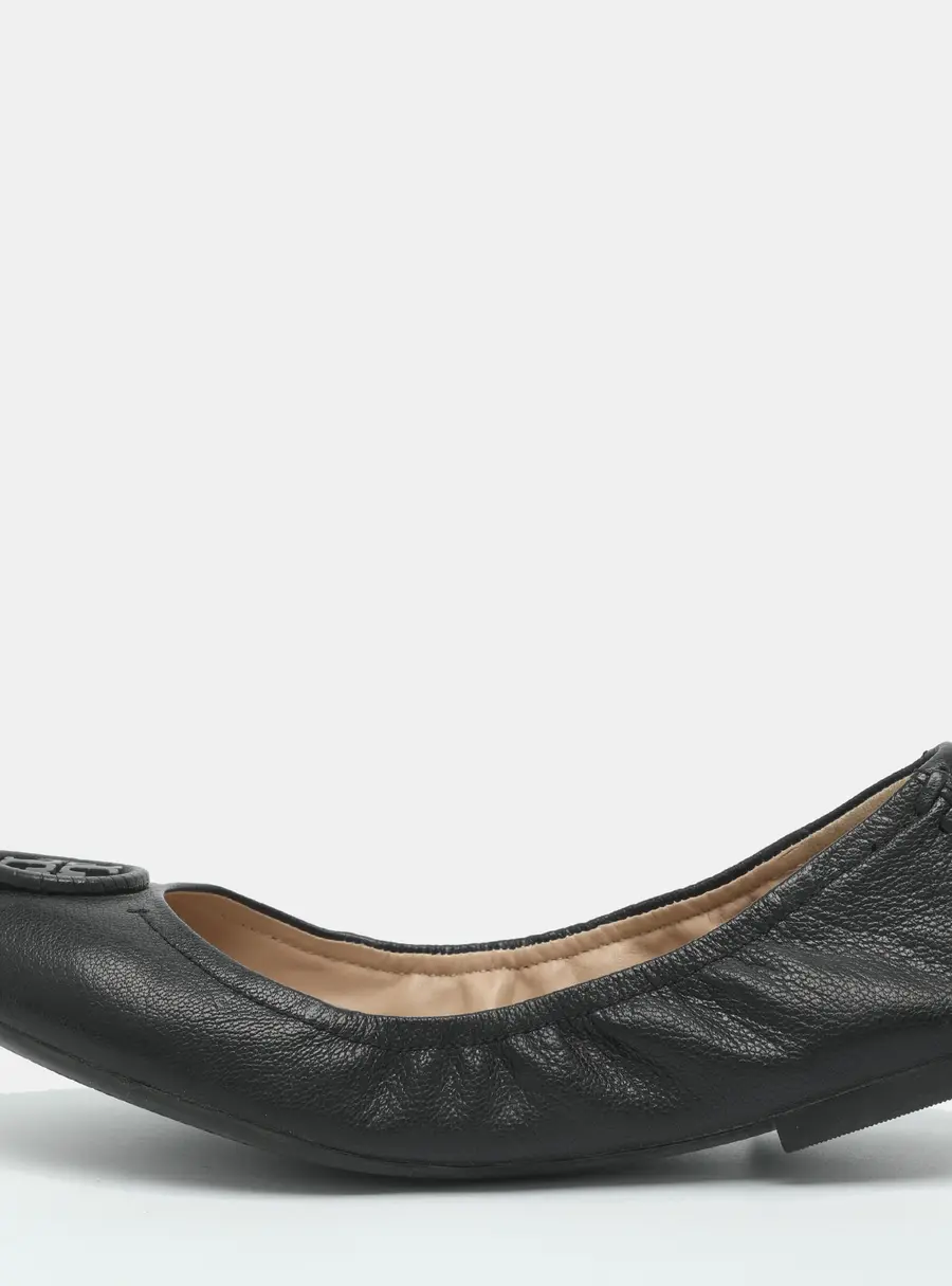 Tory Burch Miller Size 38.5 Black Leather Ballet Flats