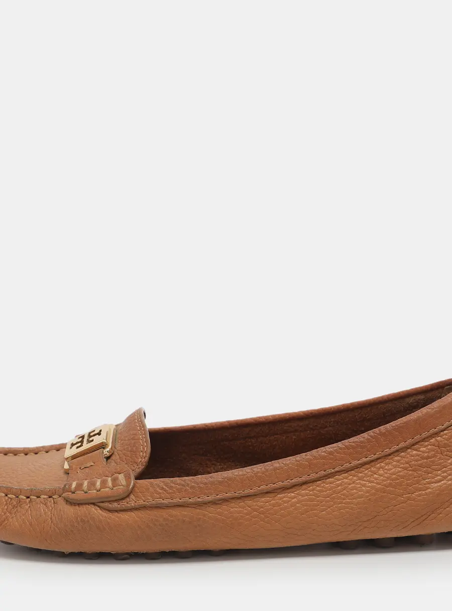 Tory Burch Size 38.5 Brown Leather Loafers