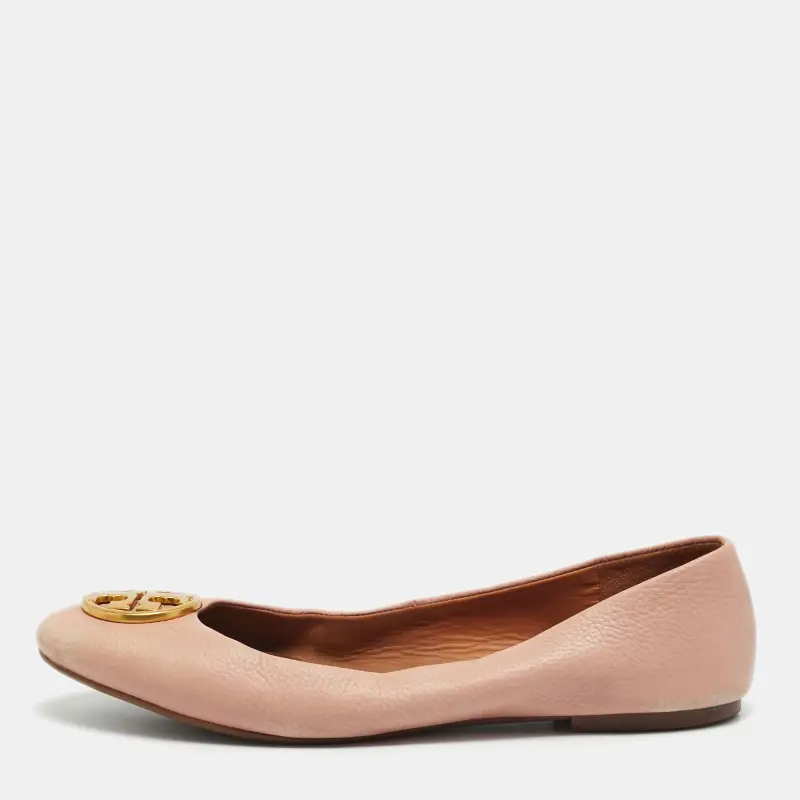 Tory Burch Minnie Size 39.5 Pink Leather Ballet Flats