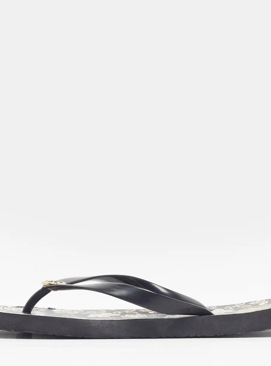 Tory Burch Miller Size 40 Black Jelly Thong Flip Flops