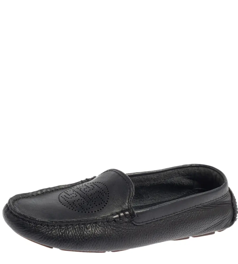 Tory Burch Dark Blue Leather Slip On Loafers Size 37.5